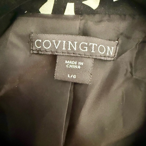 Covington Women's Black and White Abstract Blazer - Picture 3 of 7